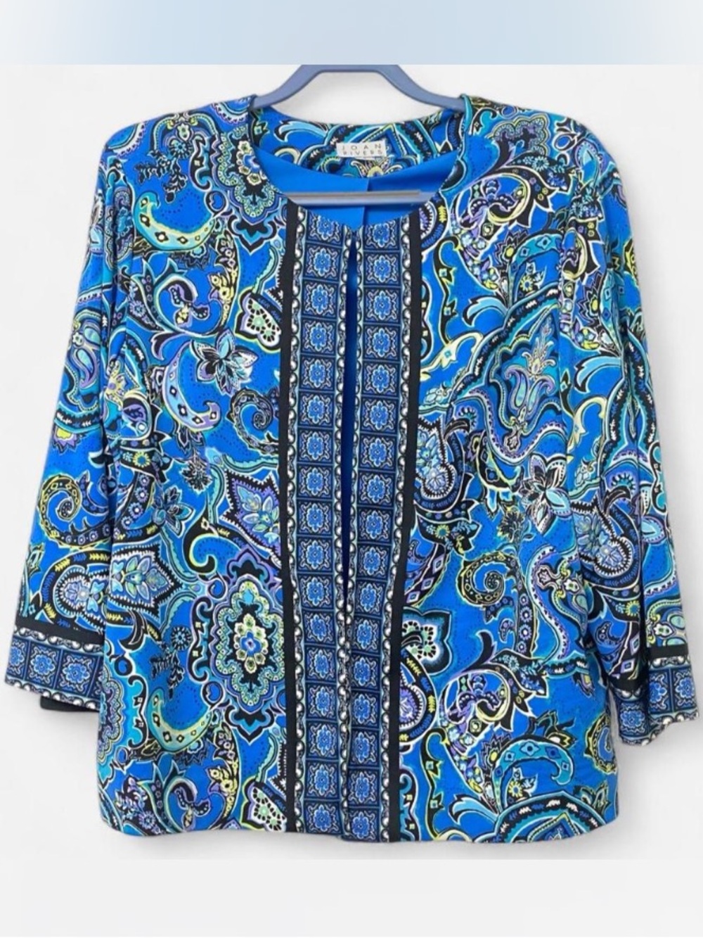 Joan Rivers Blue Paisley Print Women’s Jacket